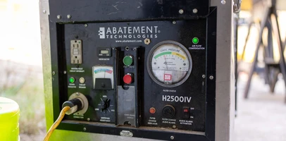 Air quality testing equipment used by Envirovac